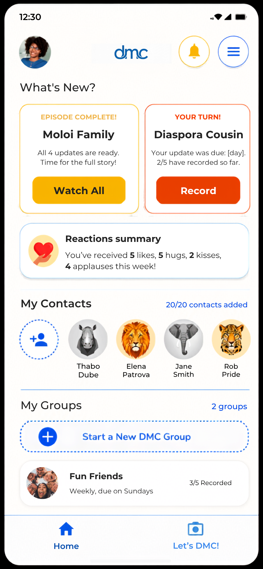 Record your update screen
